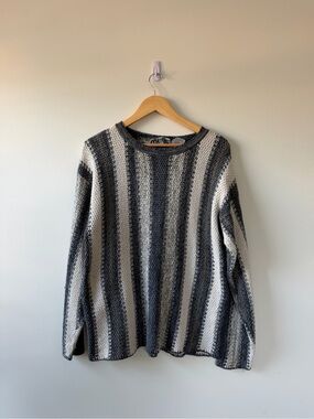 The‎ Men's Store Striped Crewneck Sweater - Black & White